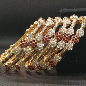 gold plated red stone bangle