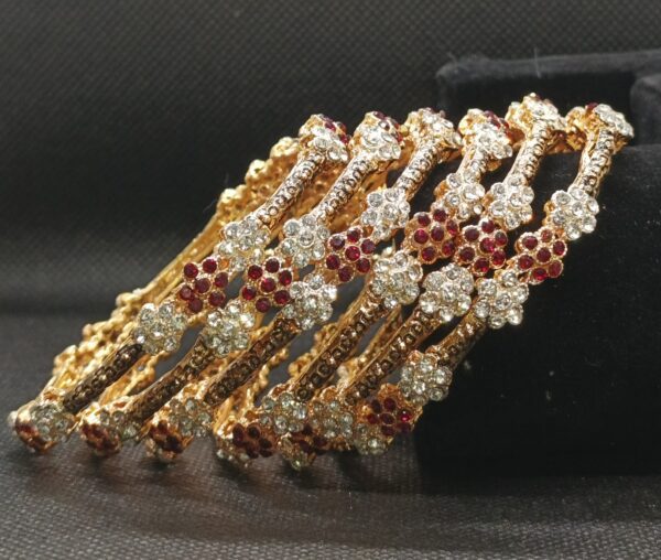 gold plated red stone bangle